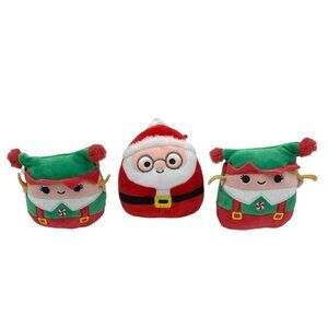 Squishmallows Nick Santa Emmy The Elf Lot 3 Christmas Holiday Red Green Soft Toy